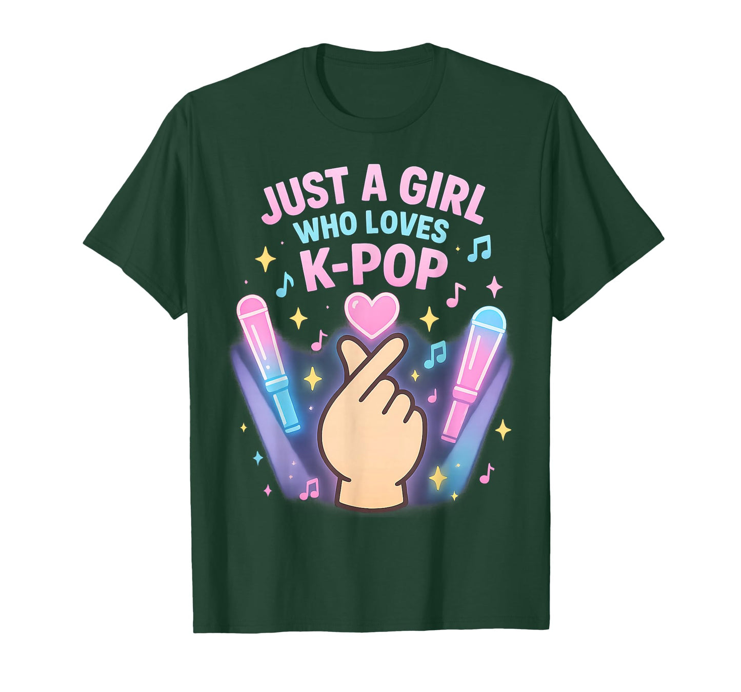 Kpop Concert Girl Light Stick Heart Pastel Concert Style T-Shirt