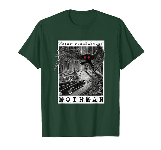 Mothman Encounter - 1966 Point Pleasant Original Cryptid Art T-Shirt