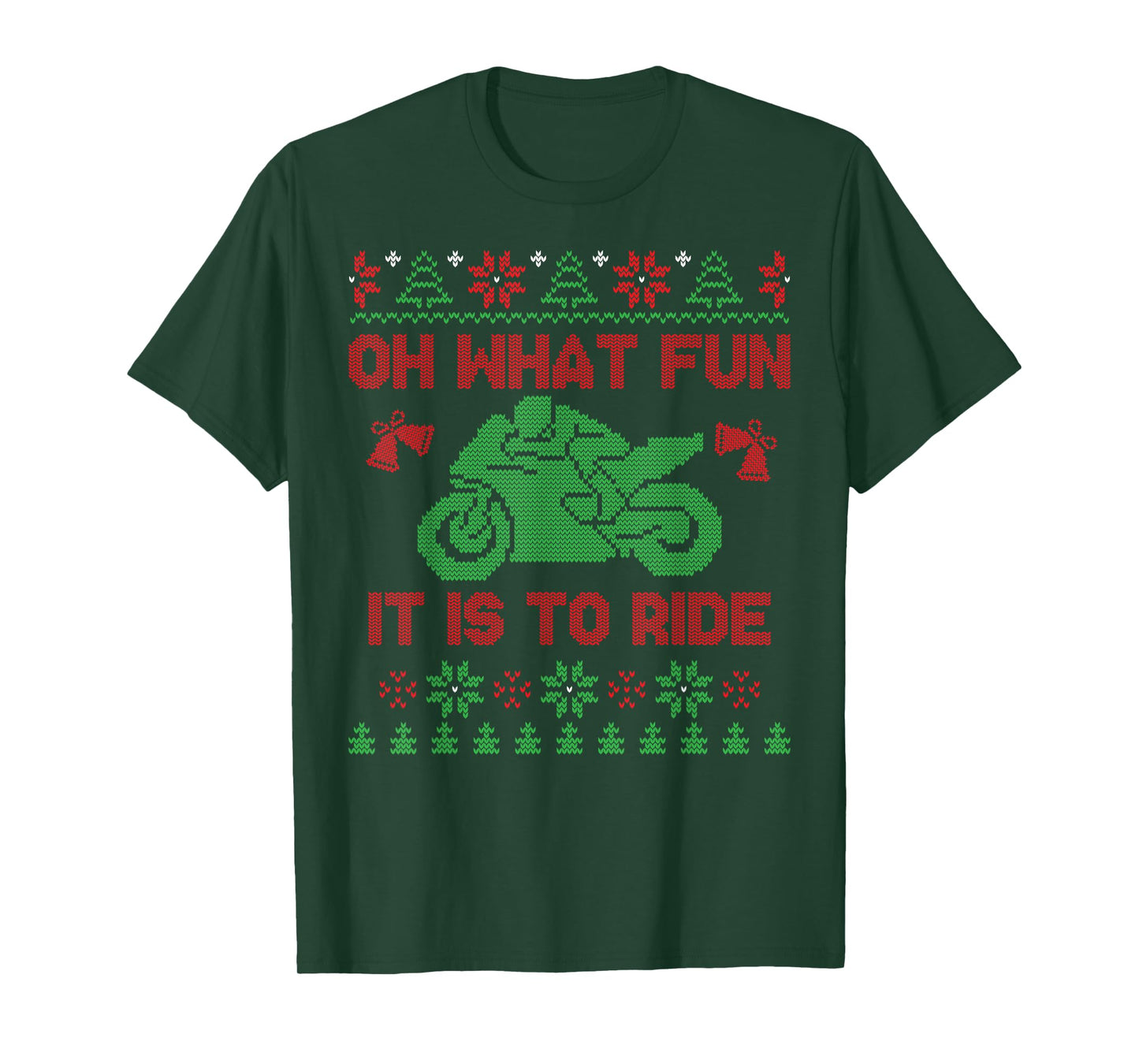 Oh What Fun It Is To Ride Xmas Ugly Motocross Christmas T-Shirt