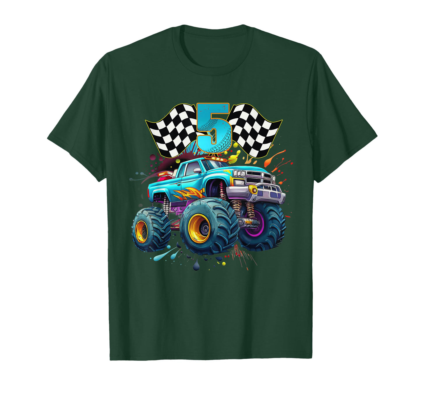 Birthday Monster Truck 5 year Old Boys 5th Awesome Party T-Shirt