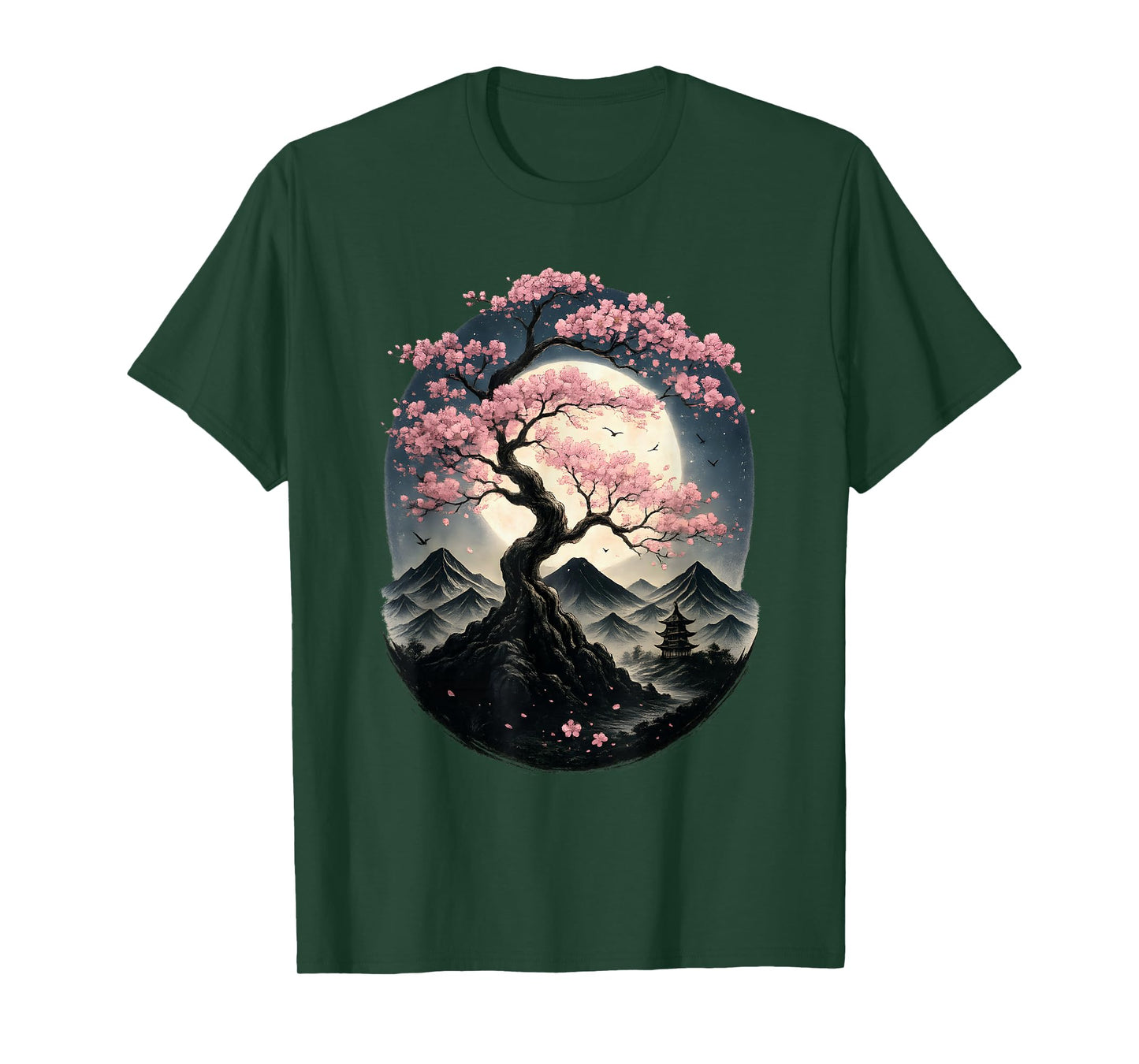 Traditional Japanese Sakura Garden Landscape Cherry Blossom T-Shirt