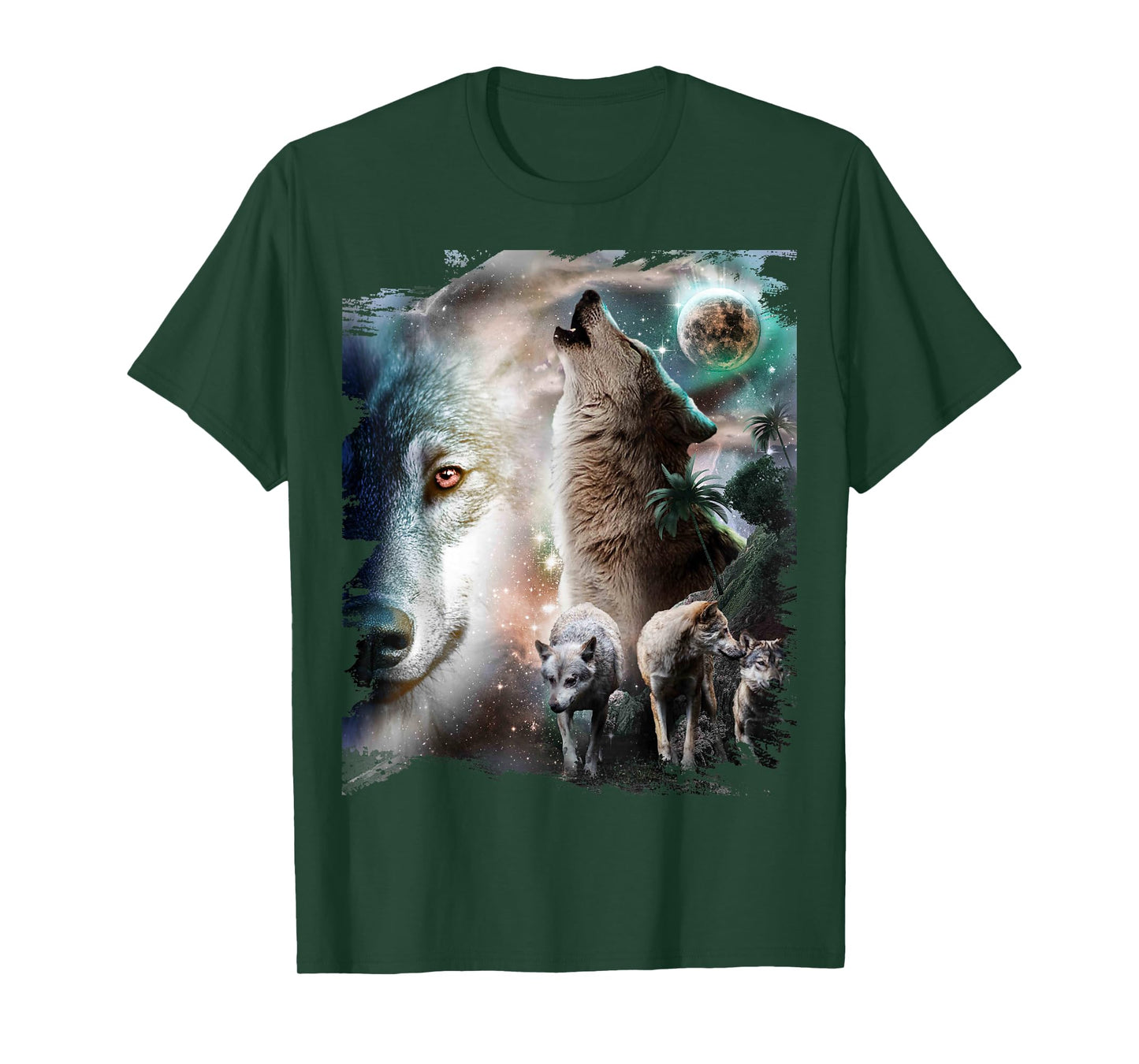 Space Wolves Wolf Howling At Moon T-Shirt