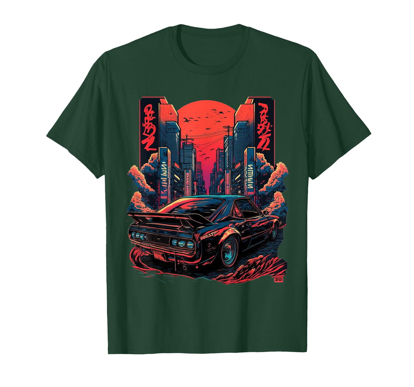 Retro Japanese Car Racing Drifting Art lover drifter racer T-Shirt