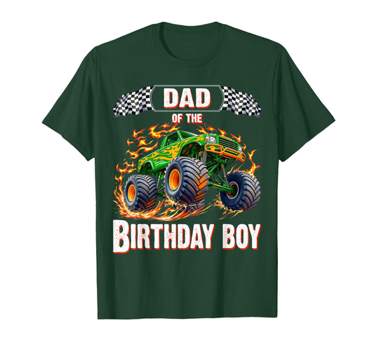 Dad of the Birthday Boy Monster Truck Birthday T-Shirt