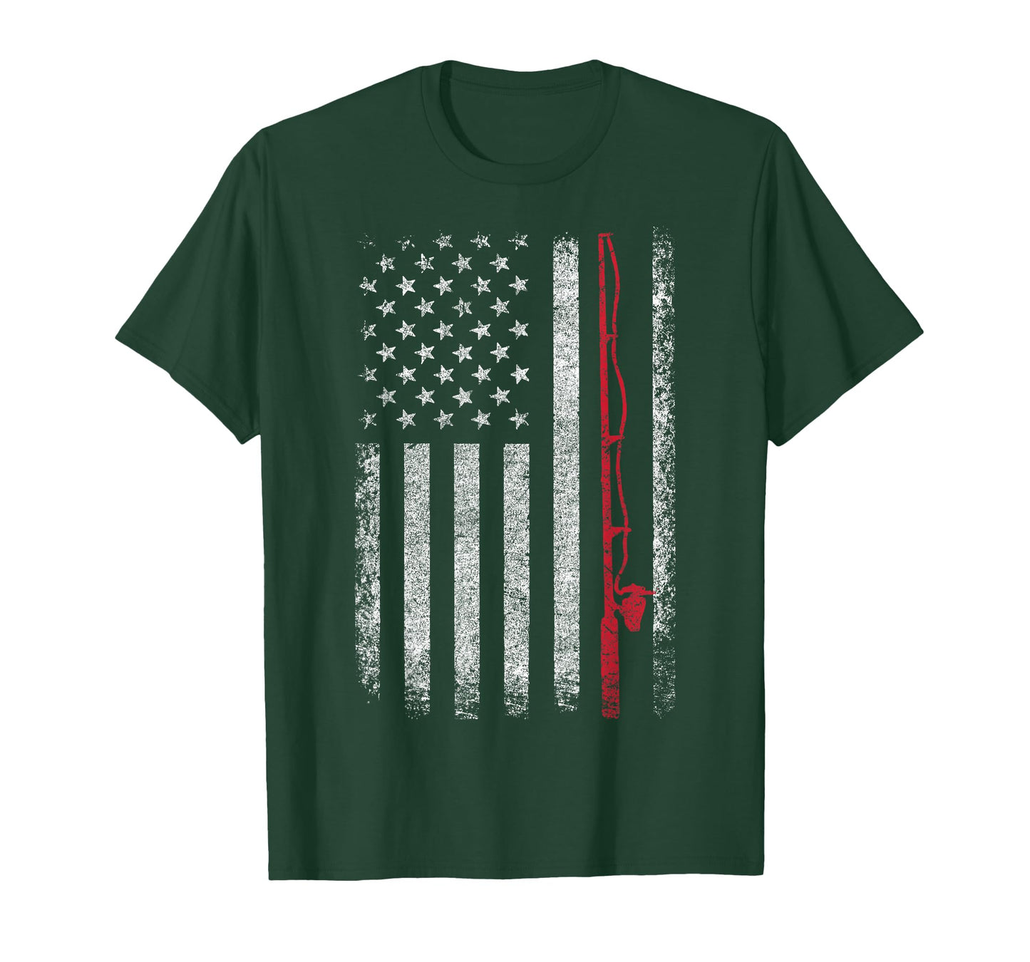 American Flag Fishing Rod Fishing Lover Vintage Fisherman T-Shirt
