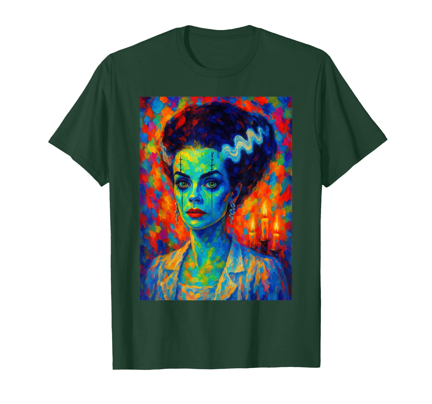 Frankenstein Monster and Bride Halloween Matching Couple T-Shirt