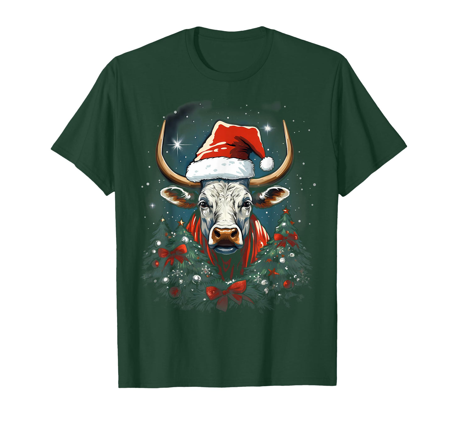 Xmas Texas Longhorn Bull Christmas T-Shirt