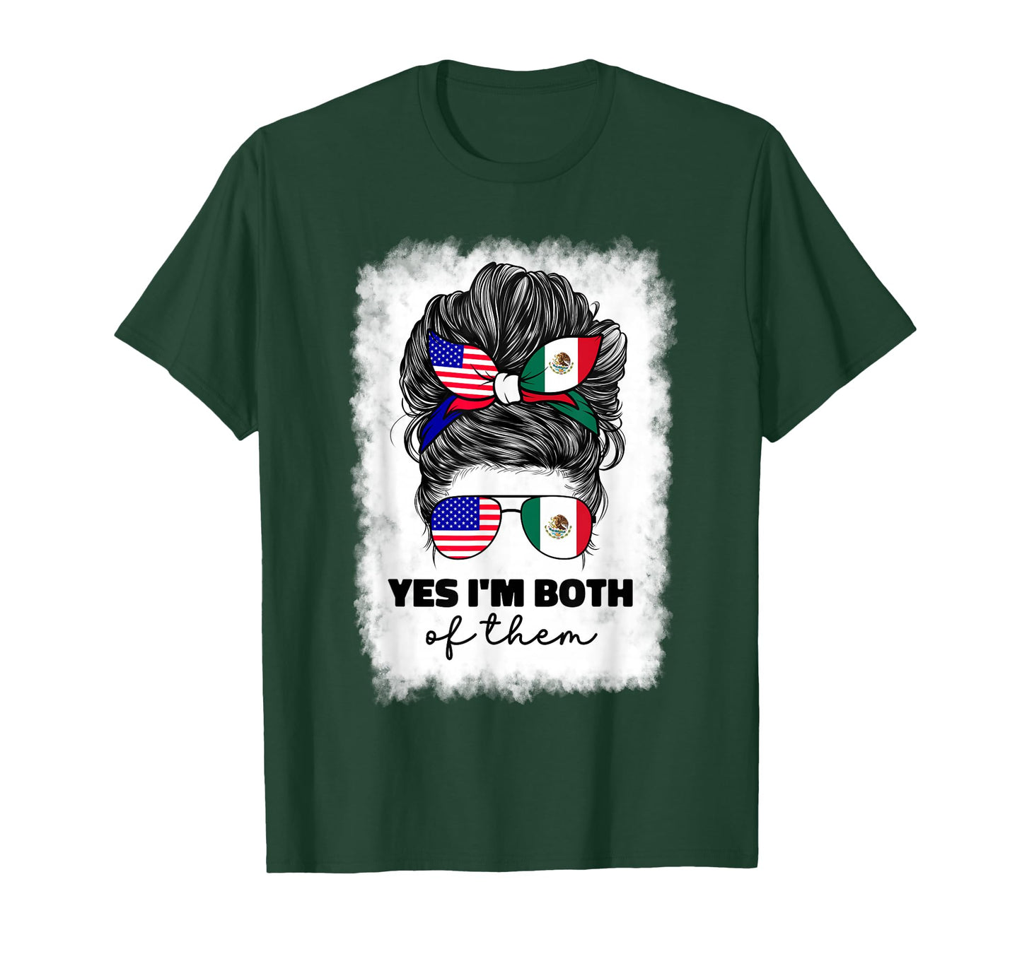 Half Mexican and American Mexico America USA Flag Girl Woman T-Shirt