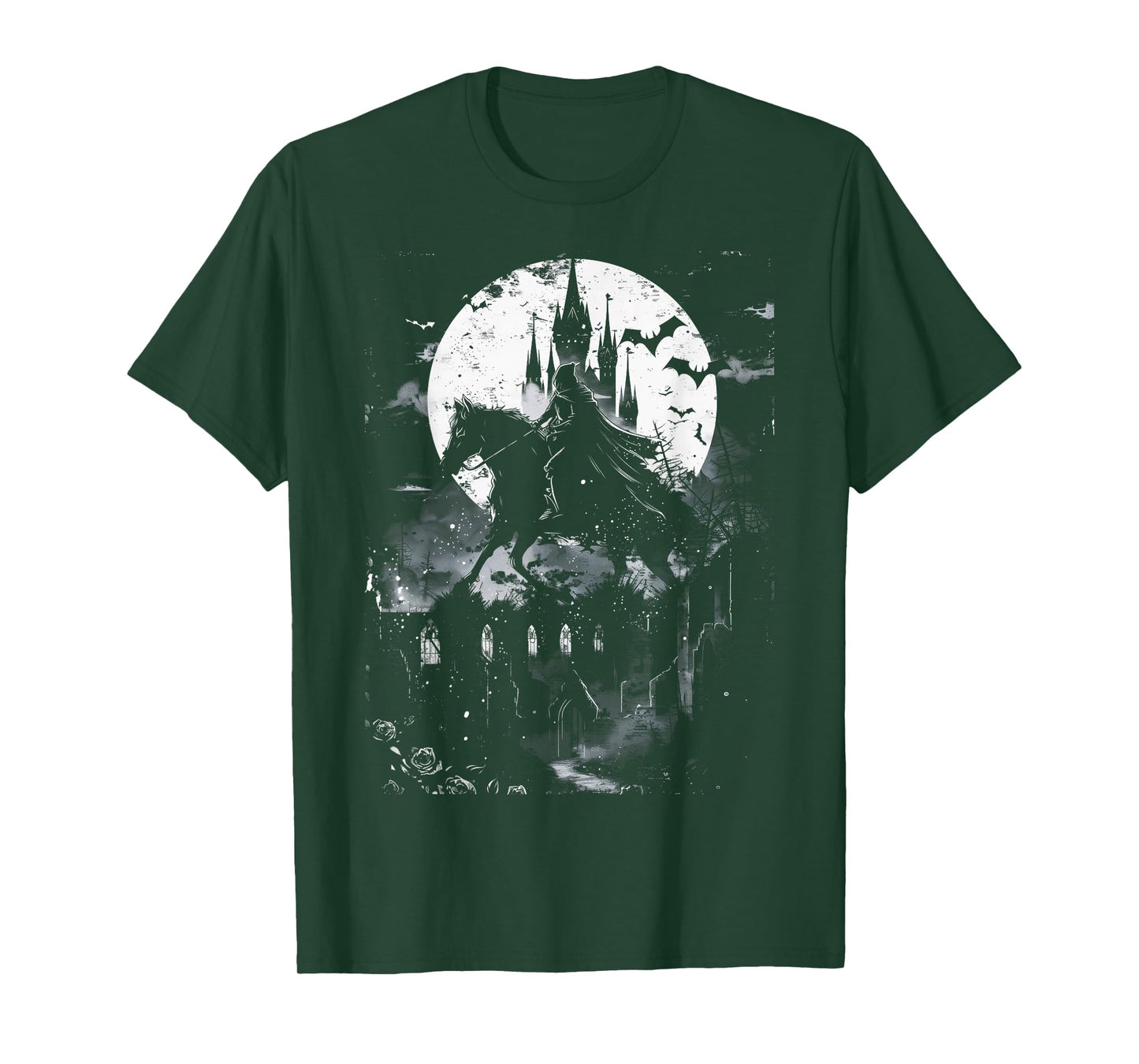 Anime European Goth Castle Landscape Mountain Moonlight T-Shirt