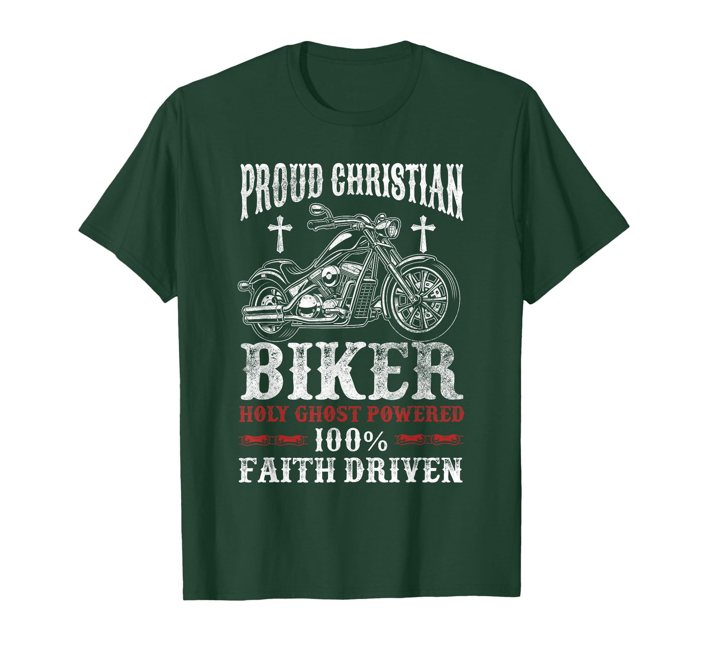 Motorcycle Proud Christian Biker Faith Driven T-Shirt