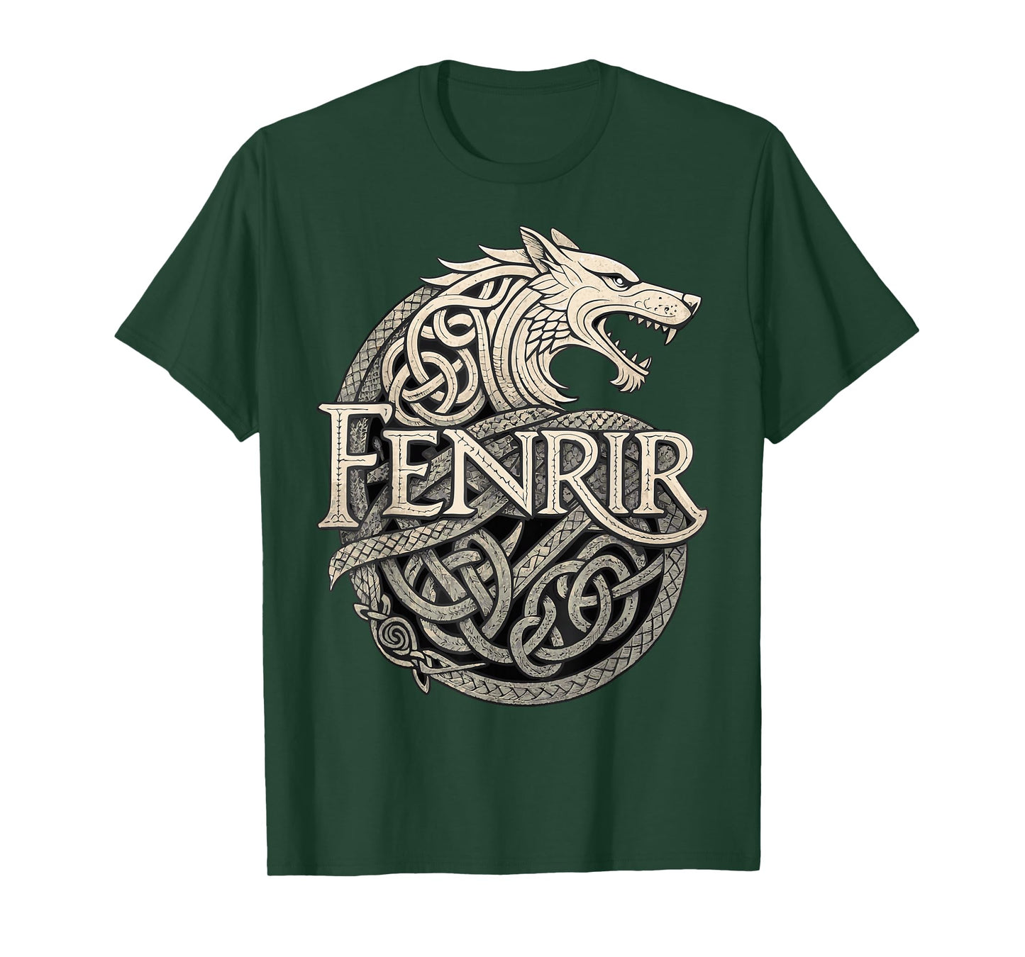 Fenrir Viking Wolf – Norse Knotwork Mythology T-Shirt