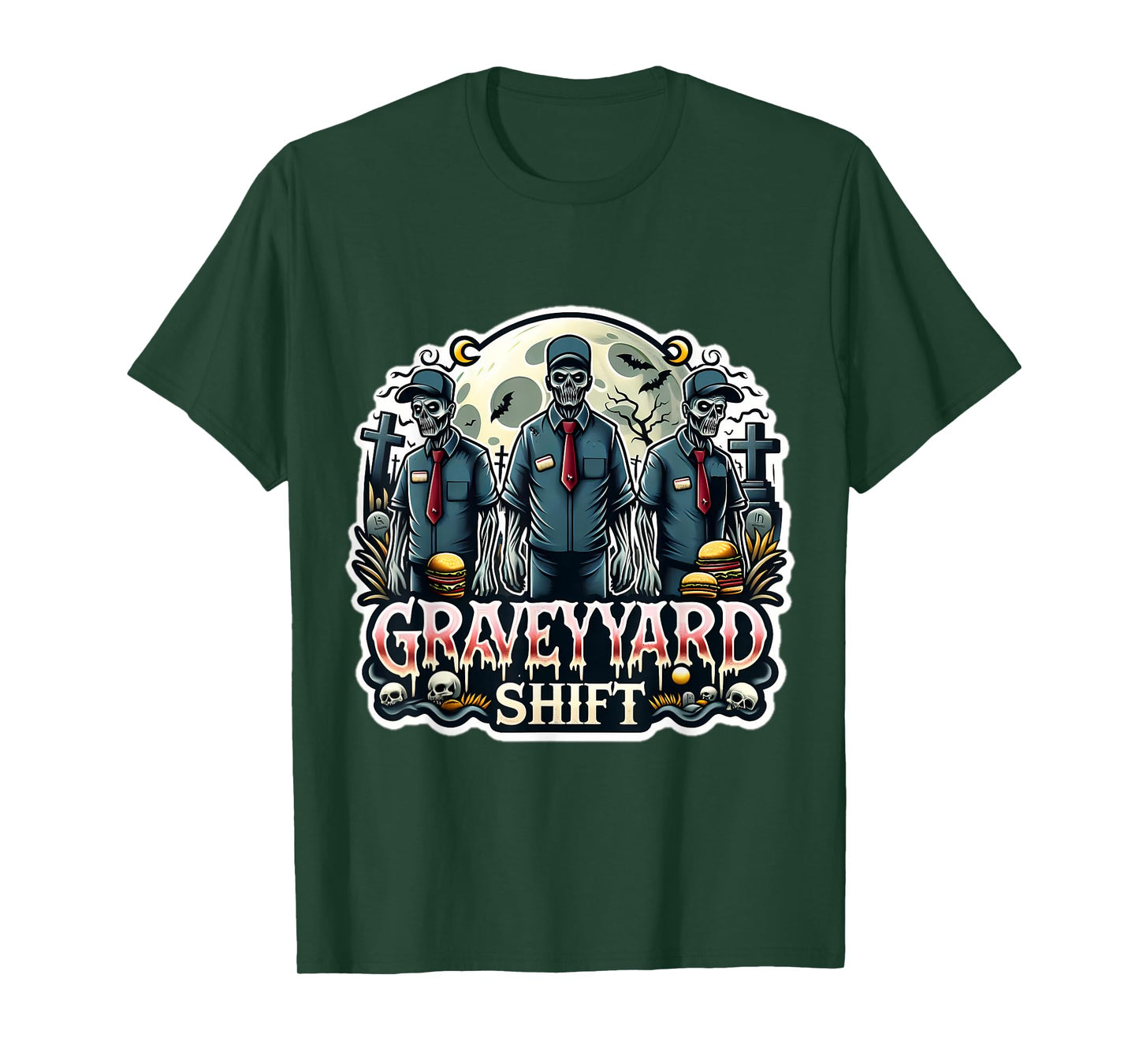 Grave yard Shift Zombie Costume Funny 2024 Halloween T-Shirt