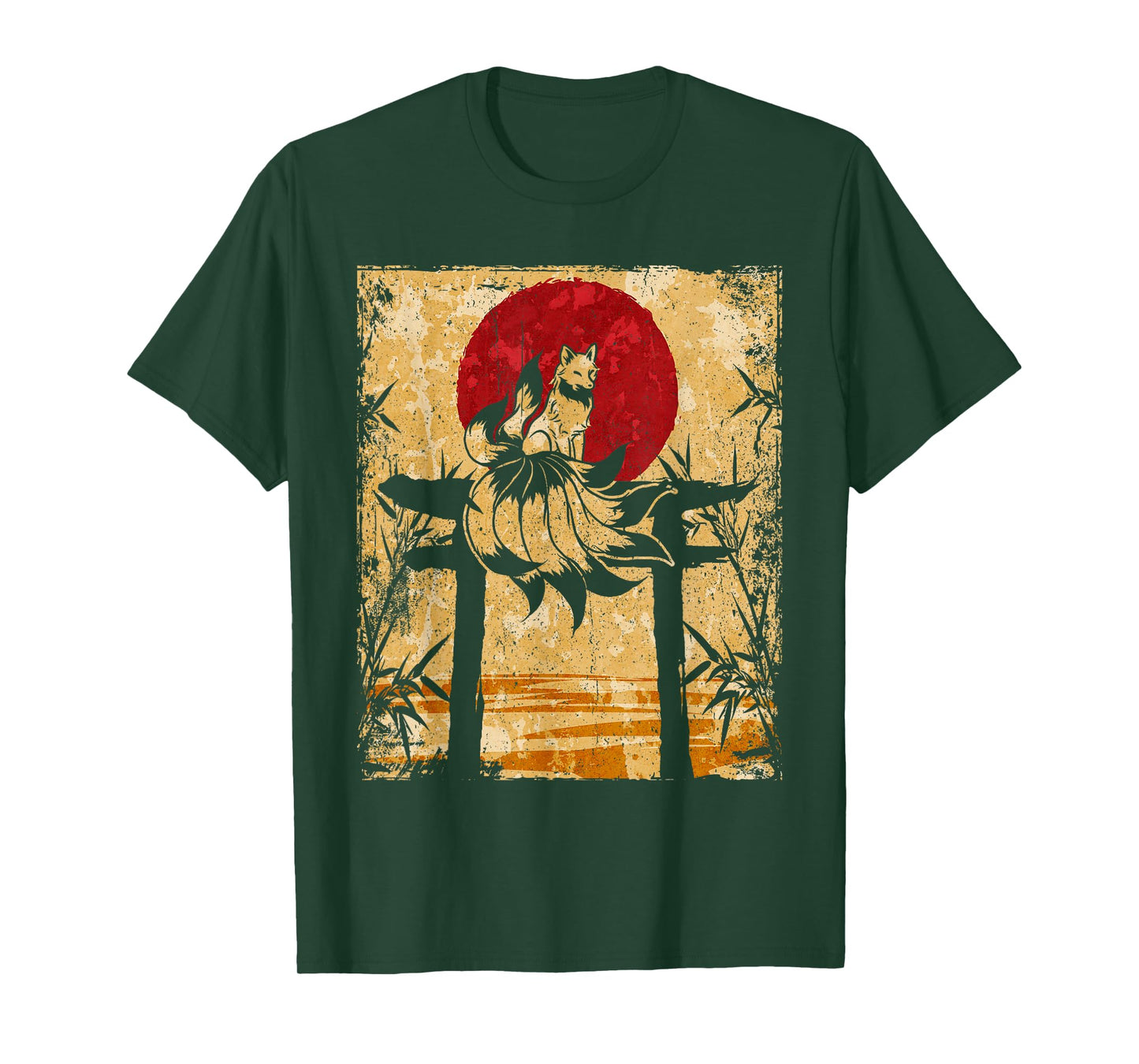 Nine-tailed fox Japanese retro art T-Shirt