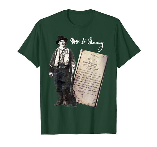Billy Kid William Bonney Original Signature Arrest Warrant T-Shirt
