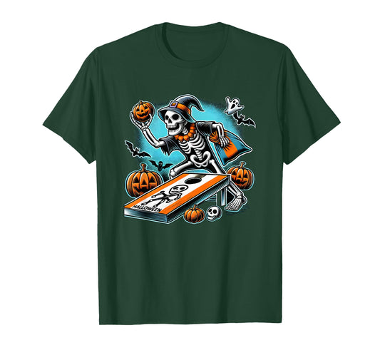 Halloween Skeleton Cornhole T-Shirt
