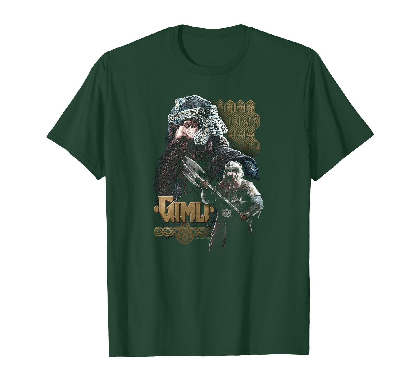 Warner Bros. Lord of the Rings Gimli Unisex Adult T-Shirt, Black, Short Sleeve, Crew Neck, Small