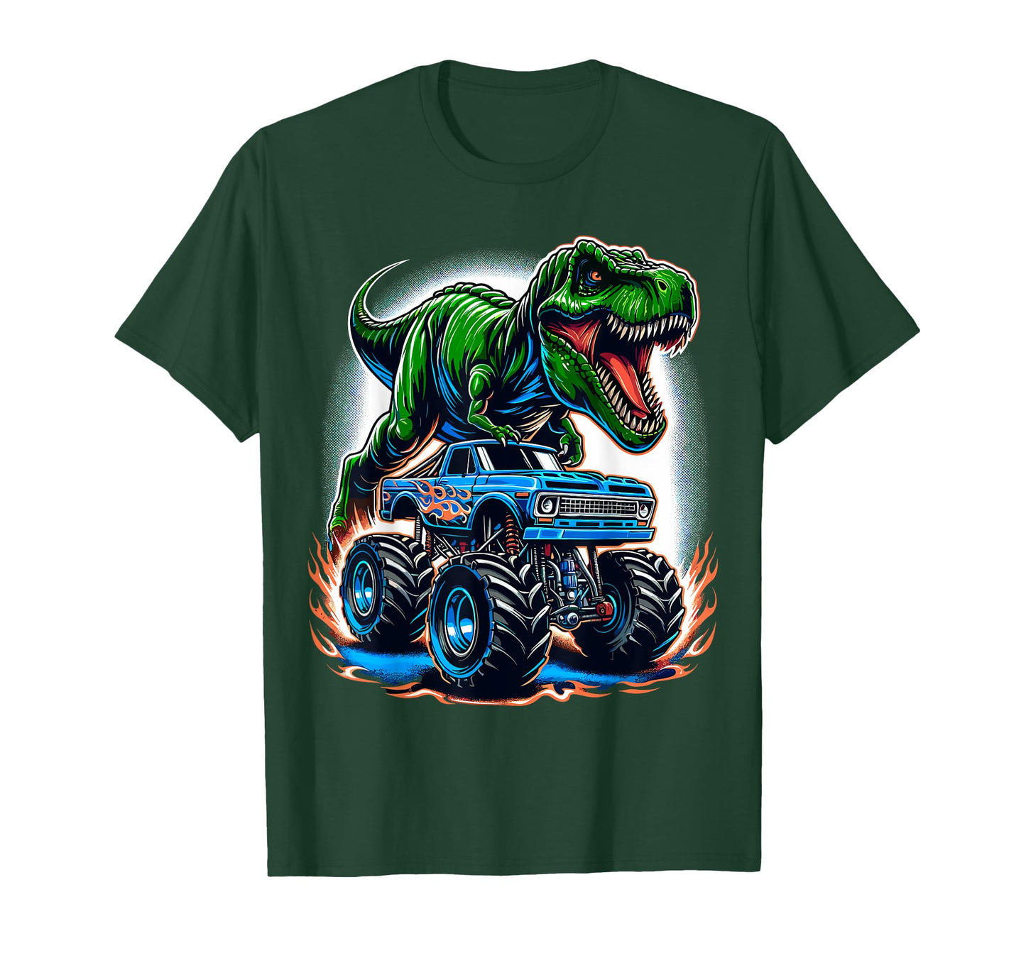 Monster Truck Birthday Party Monster Truck Dinosaur T-Shirt