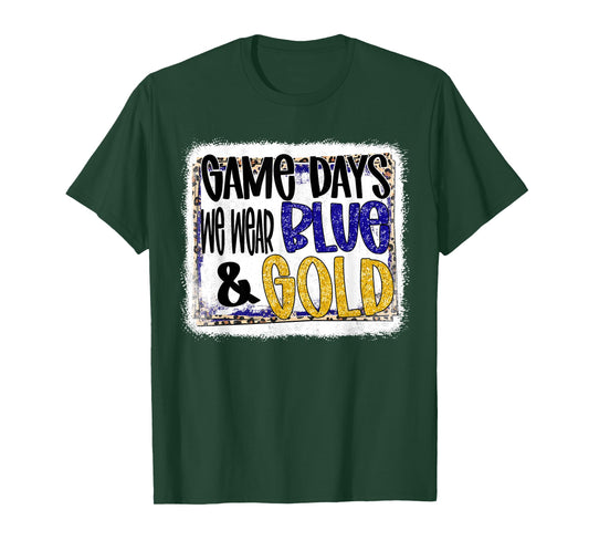On Gameday Football We Wear Blue And Gold School Spirit T-Shirt