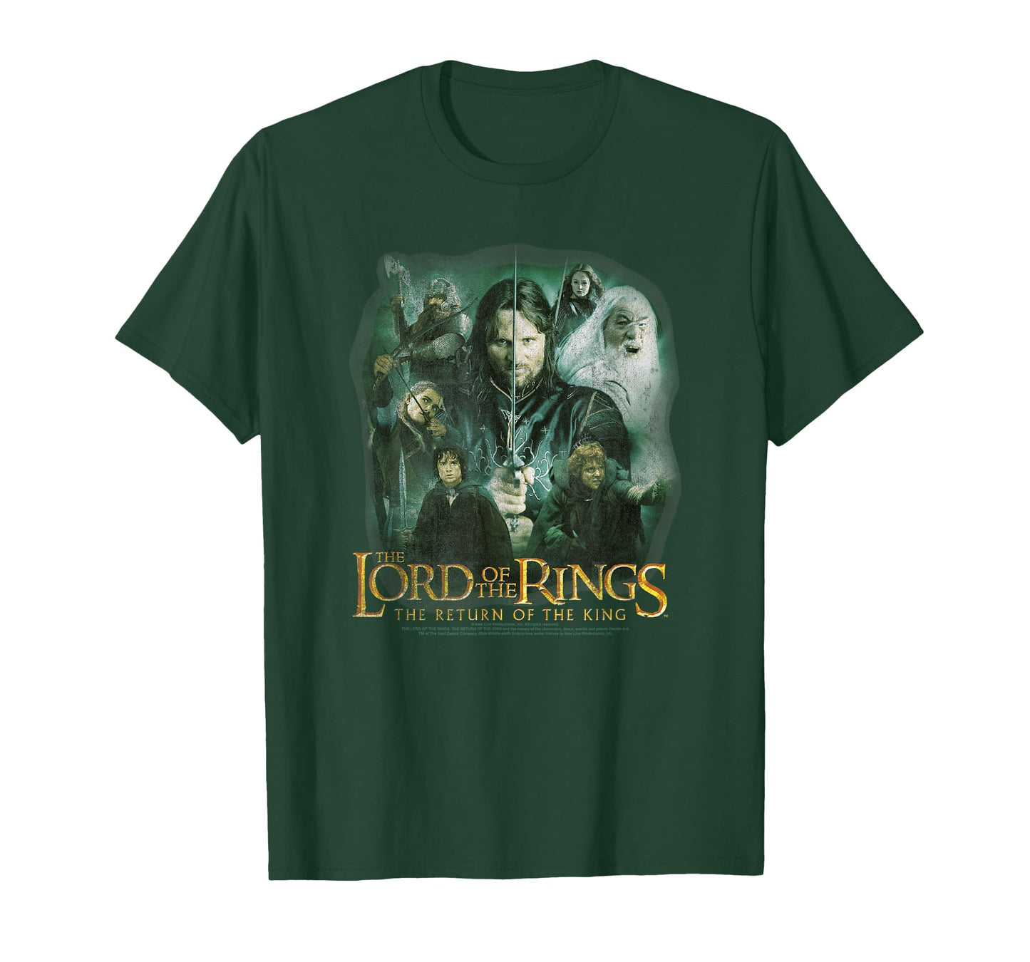 Lord of The Rings Character Collage Action Poses Fantasy T-Shirt