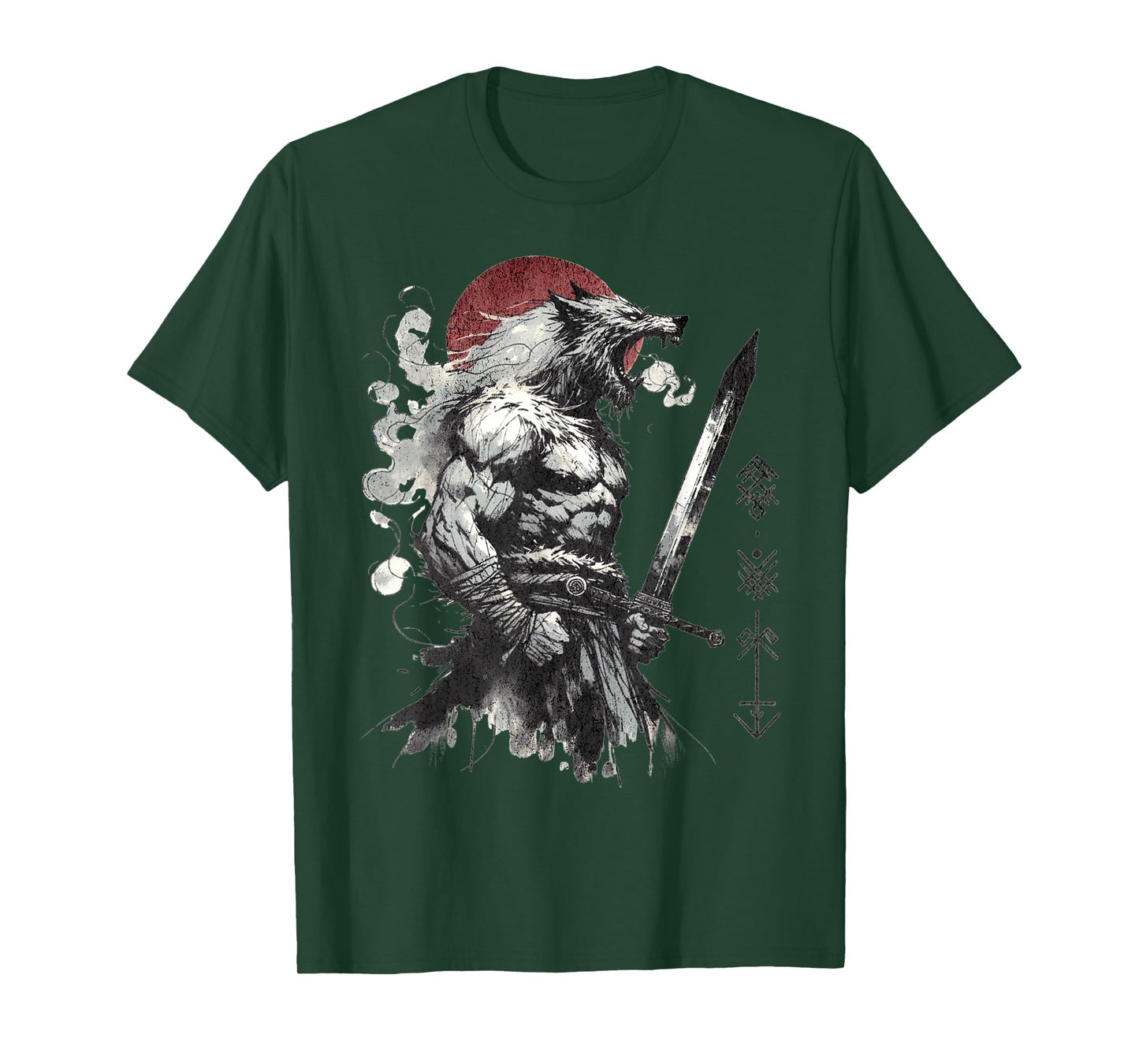 Vintage Mythical Symbols Ancient Alpha Werewolf Warrior T-Shirt