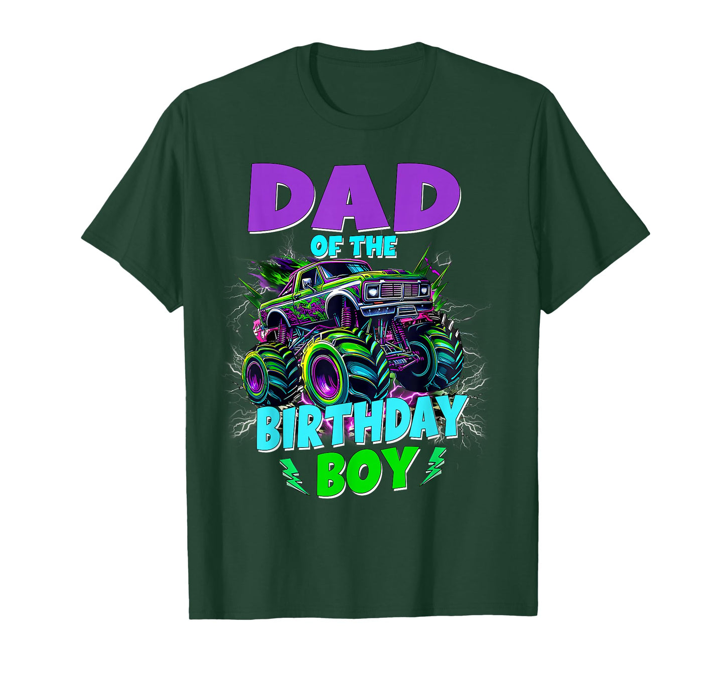 Funny Dad of The Birthday Boy Monster Truck Family Matching T-Shirt