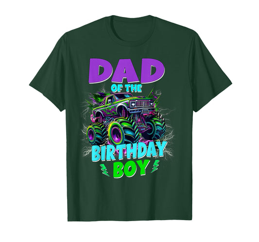 Funny Dad of The Birthday Boy Monster Truck Family Matching T-Shirt