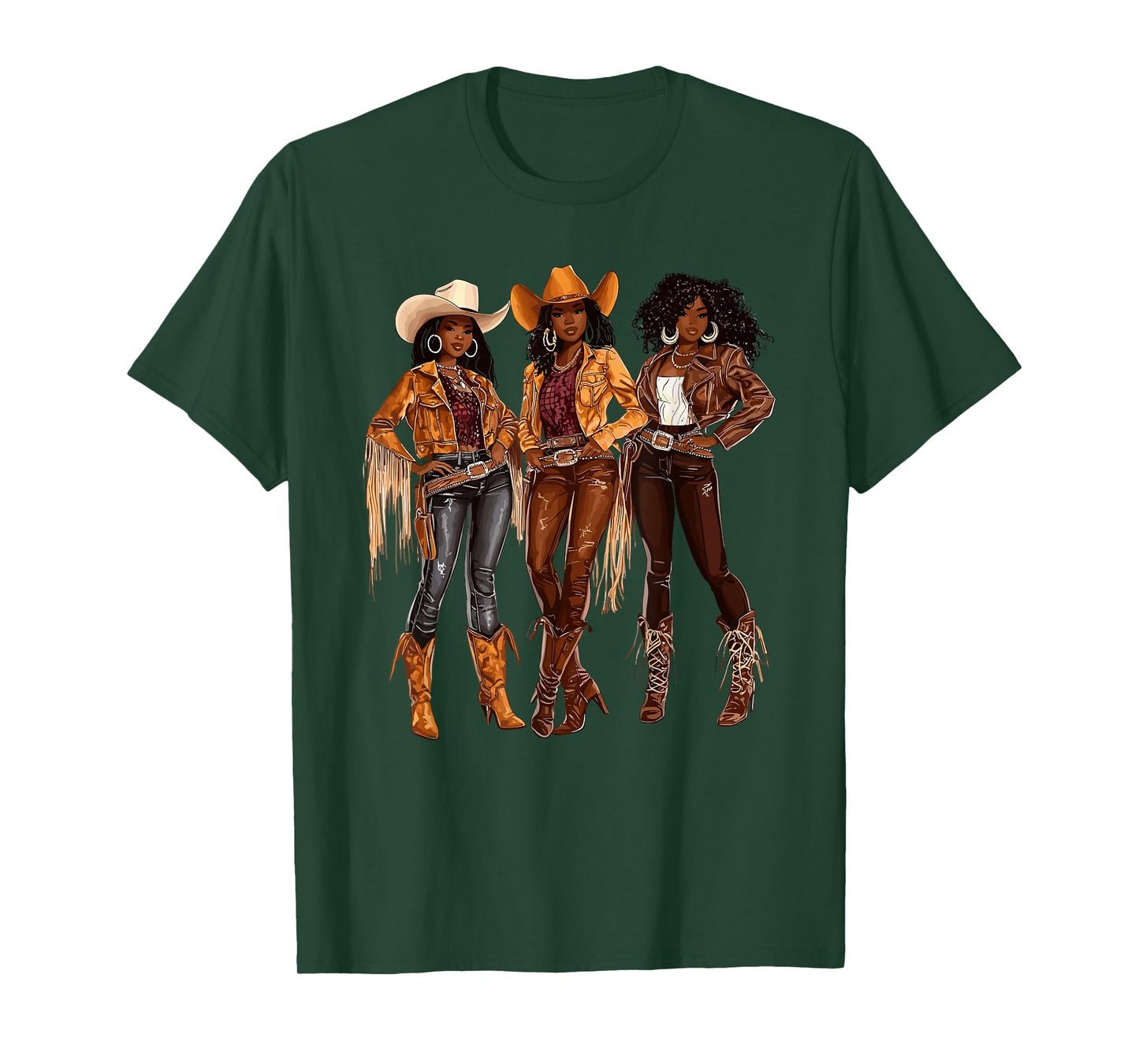 Black African American Cowgirl Western Country Texas Rodeo T-Shirt