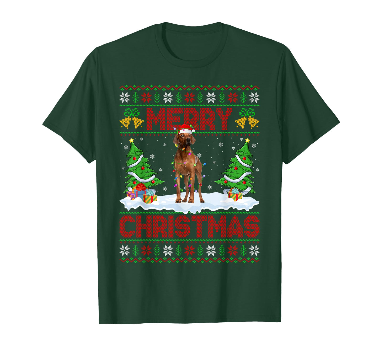 Rhodesian Ridgeback Christmas Ugly Sweater Funny Dog Xmas T-Shirt