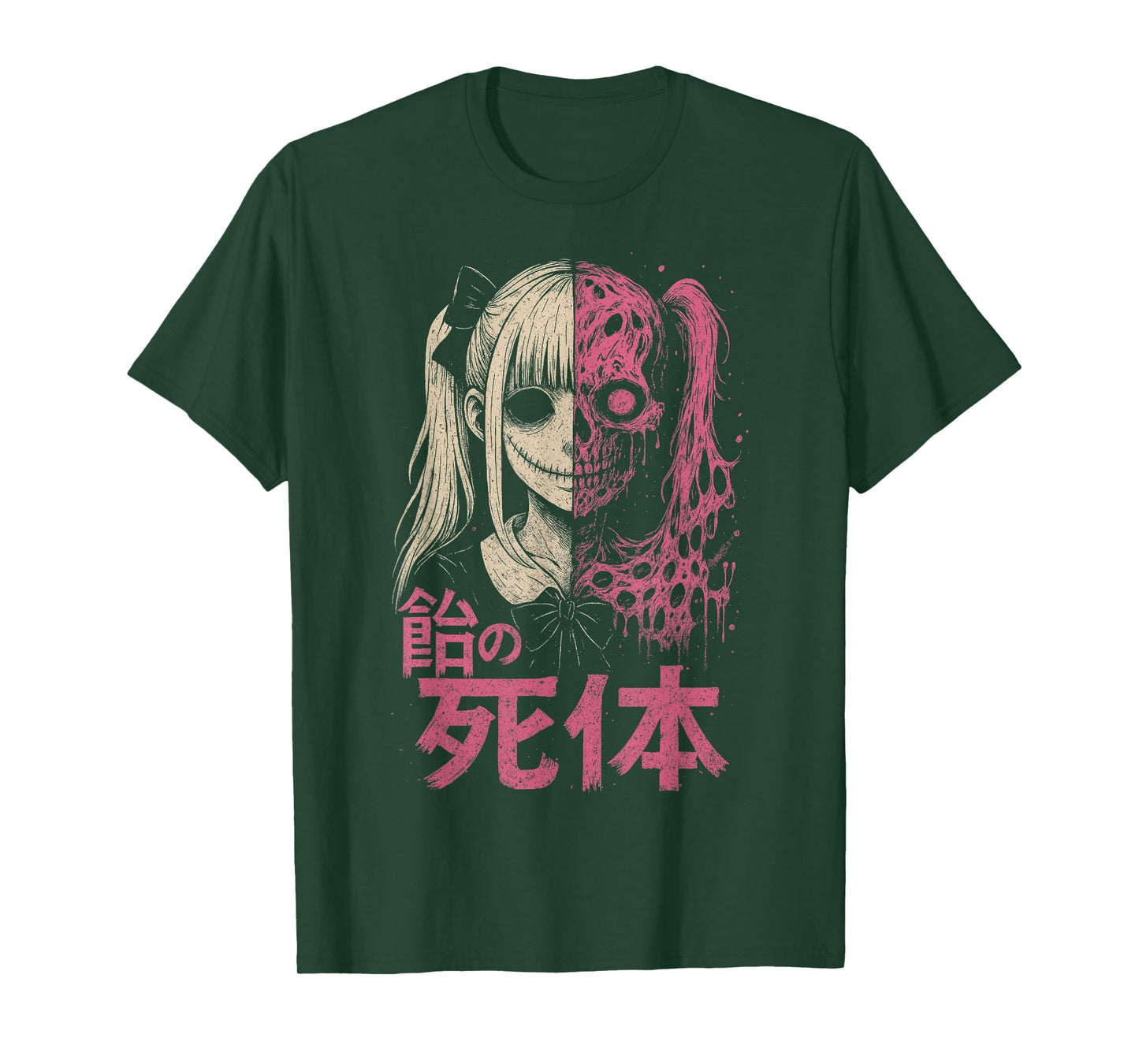Anime Horror Manga Creepy Cute Japanese Pink Alt Goth Girl T-Shirt