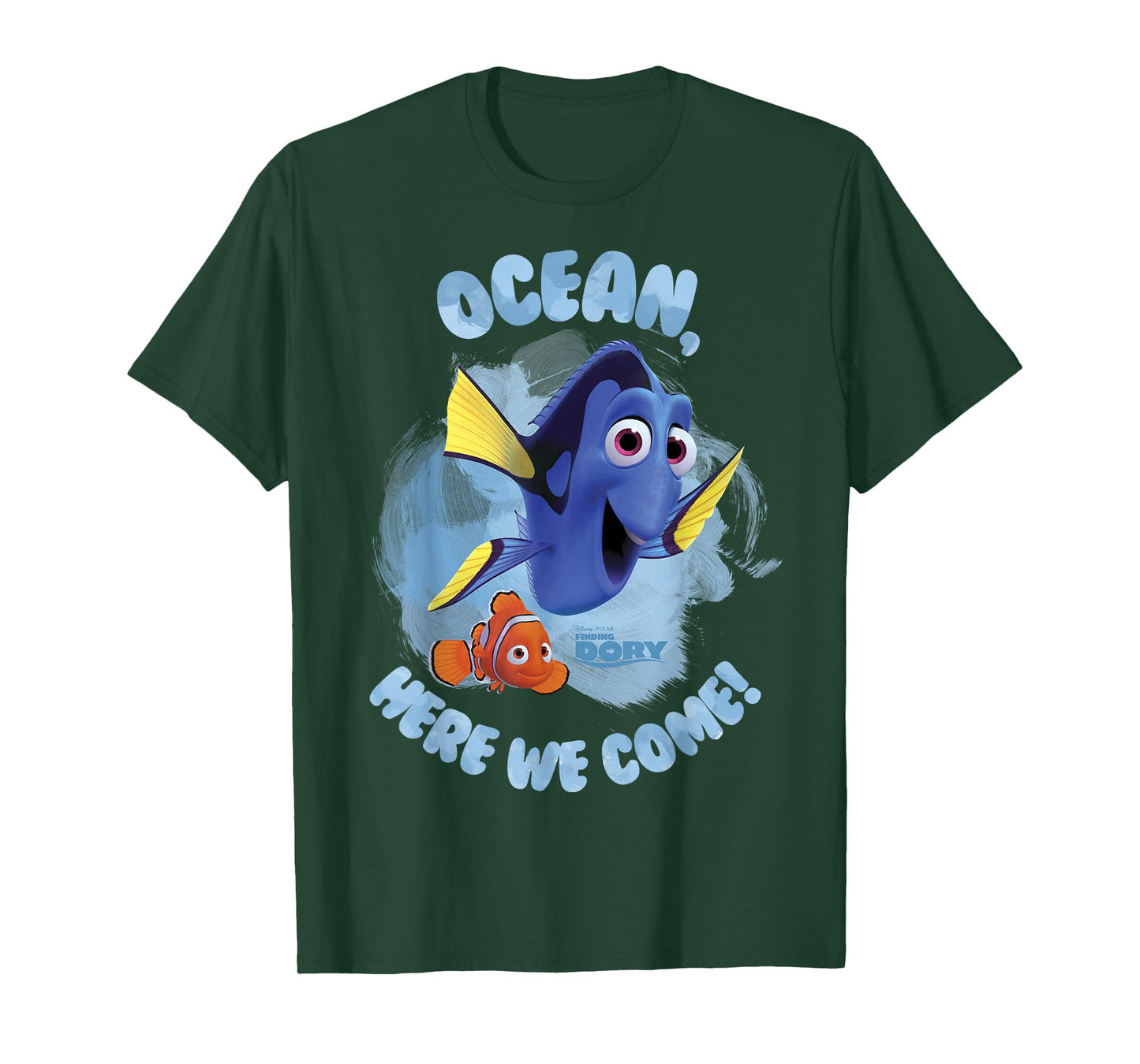 Disney Pixar Finding Dory Ocean Here We Come Watercolor T-Shirt