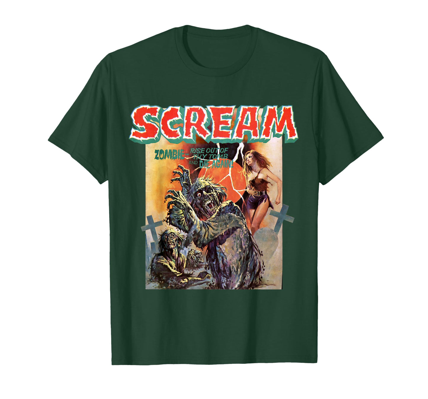 Zombie Tee Vintage Movie Horror Poster Comic Book Graphic T-Shirt