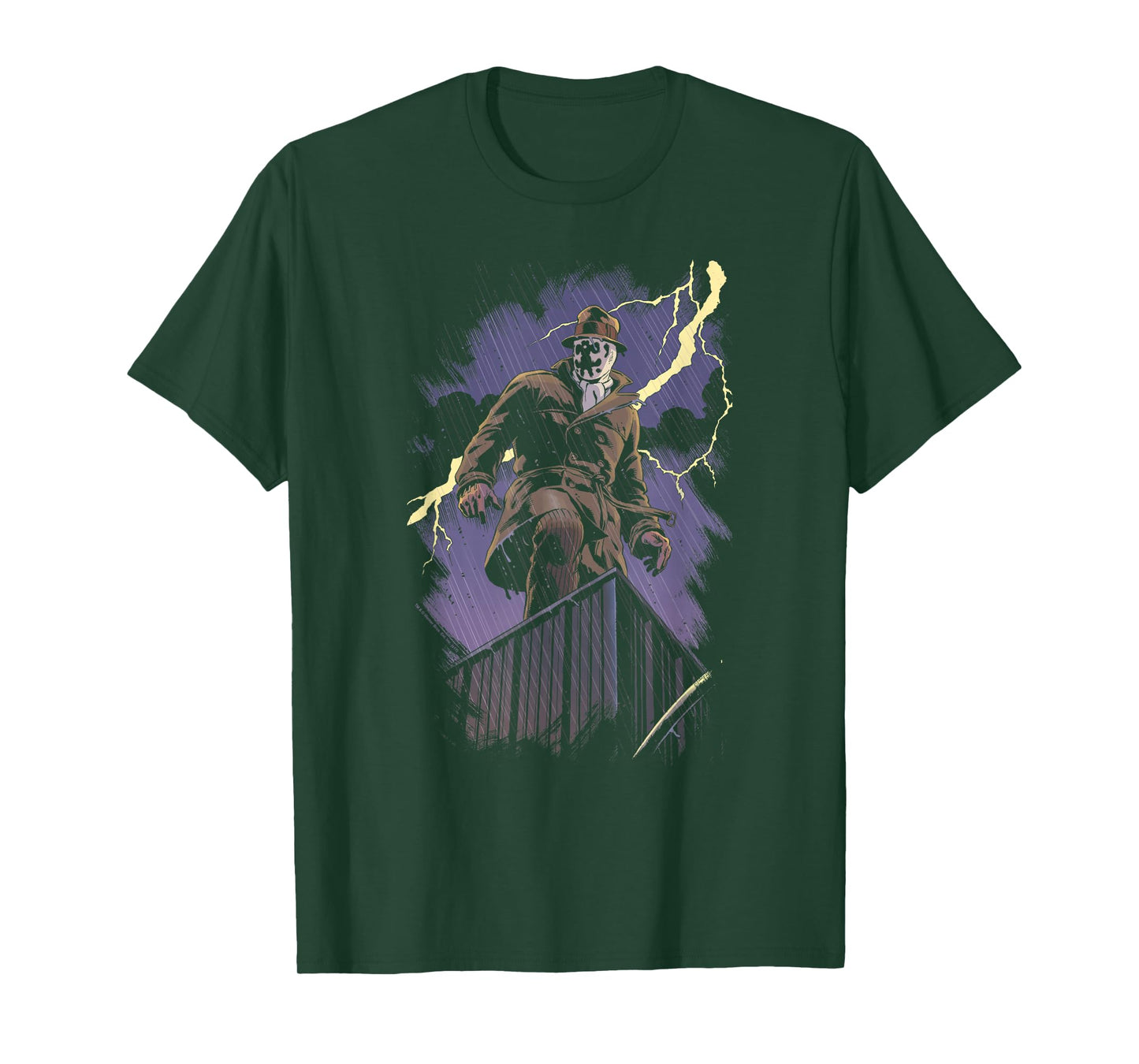 DC Comics Watchmen Rorschach Night Unisex-Adults Black Cotton Modern Cartoon T-Shirt