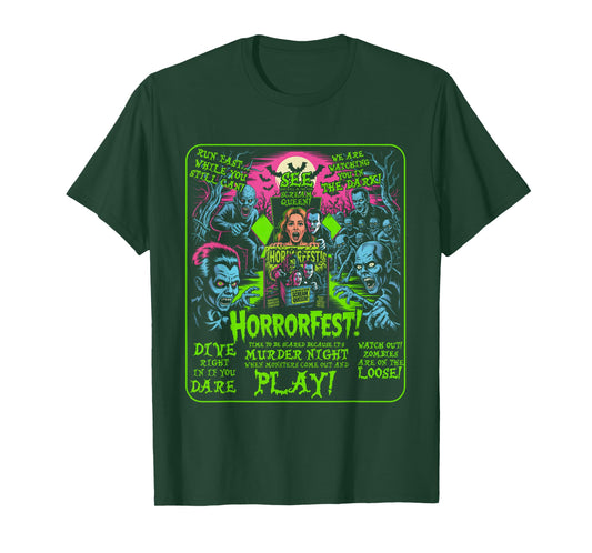 Vintage Horrorfest Poster Halloween Movie Old Time Horror T-Shirt