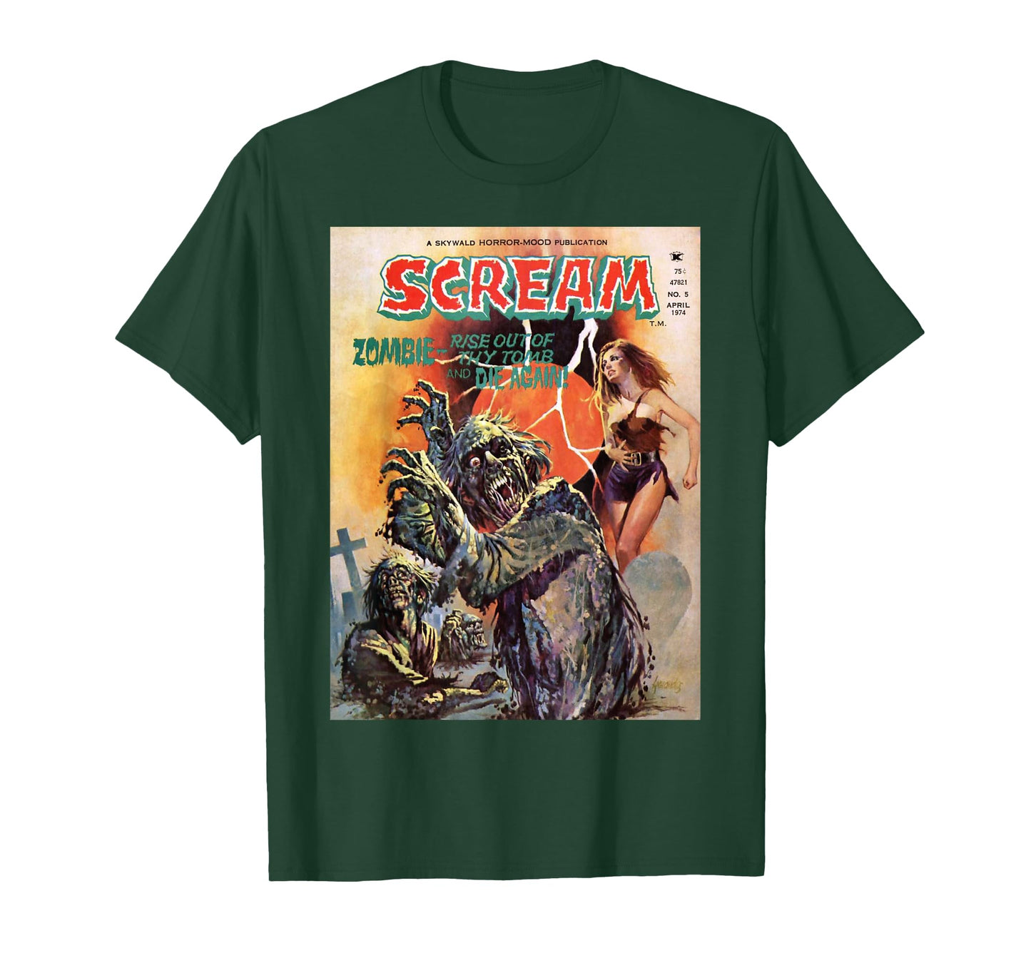 Zombie Halloween Horror Vintage Comic Book Retro Funny Scary T-Shirt