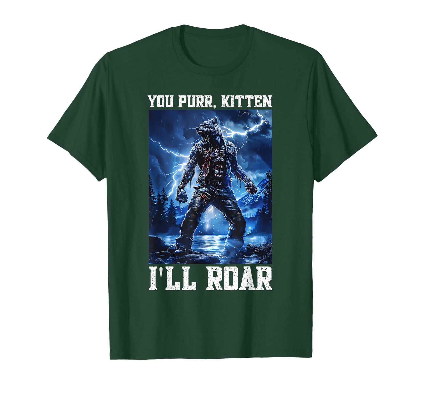 Daddy Wolf Protector Kitten Meme Cringy Alpha Wolf Graphic T-Shirt