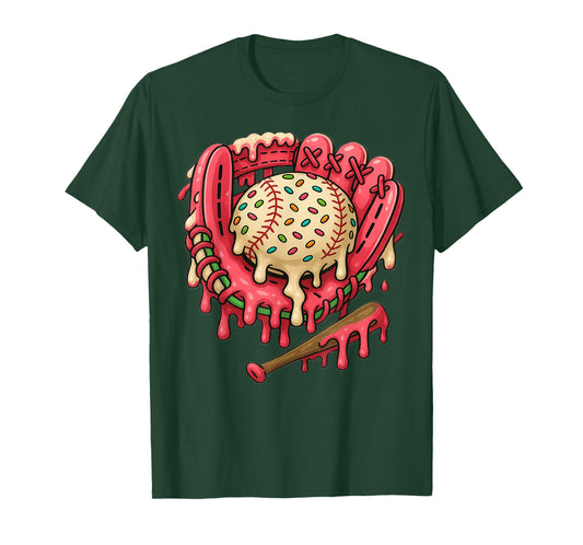 Baseball Drip Team for Boys and Girls Ice Cream Cool T-Shirt