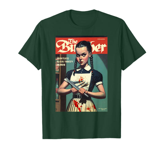 Last Gasp Graphics Sinister Girl Holding Knife 1960s Horror Comic Book Cover T-Shirt