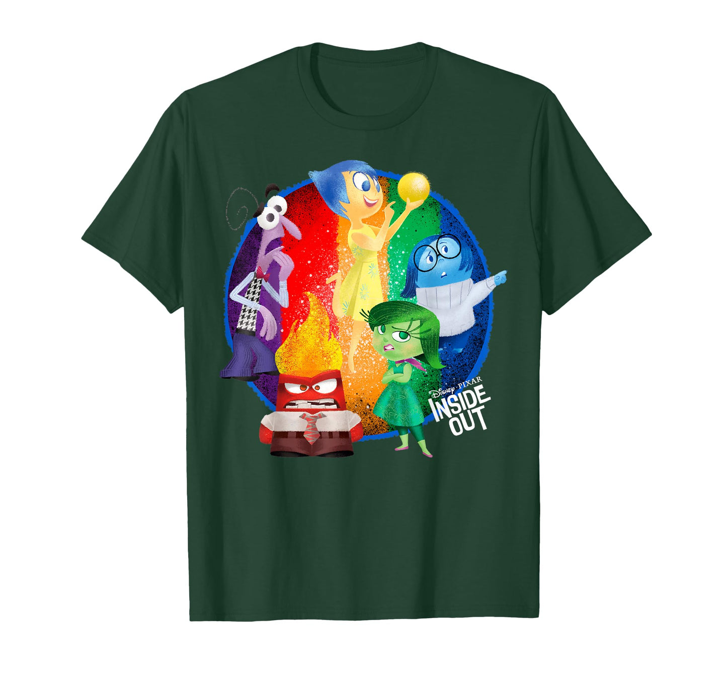 Disney Pixar Inside Out Colorful Circle Group Shot T-Shirt T-Shirt