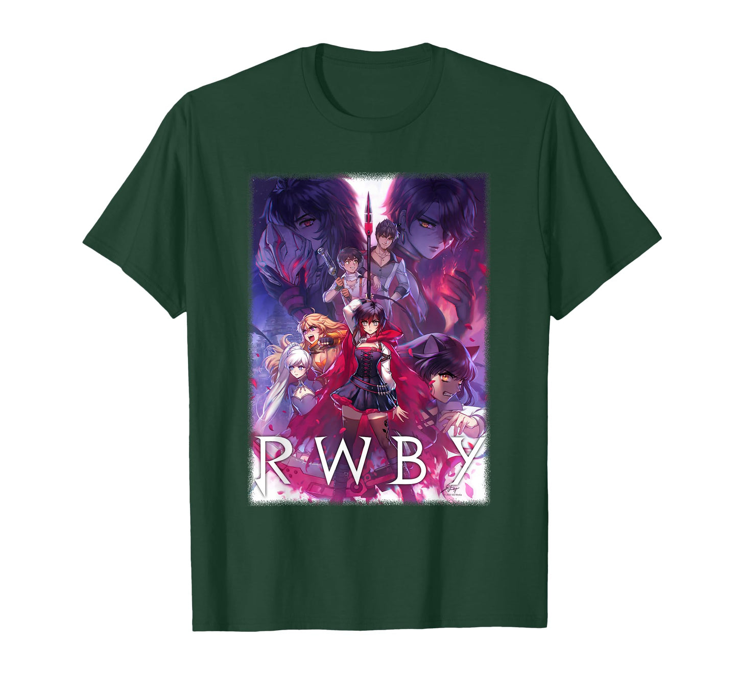 RWBY Colorful Show Poster Anime Cartoon T-Shirt