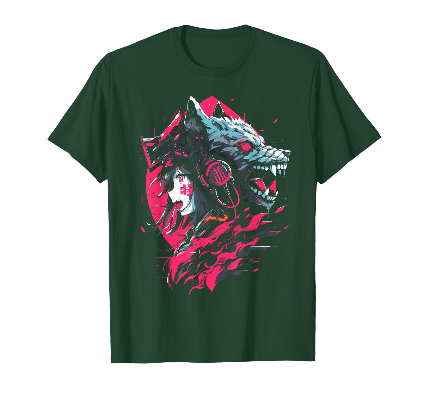 Anime Manga Cyberpunk Aesthetic Techwear Harajuku | Wolf T-Shirt