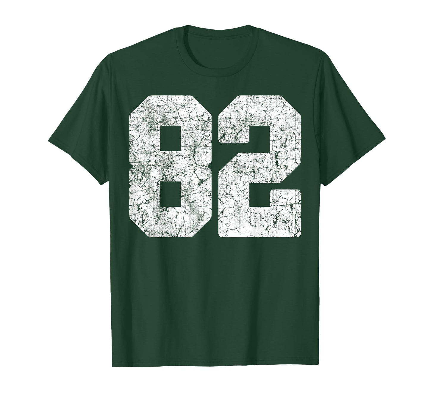 Distressed White Number 82 Jersey Player Uniform #82 Grunge T-Shirt