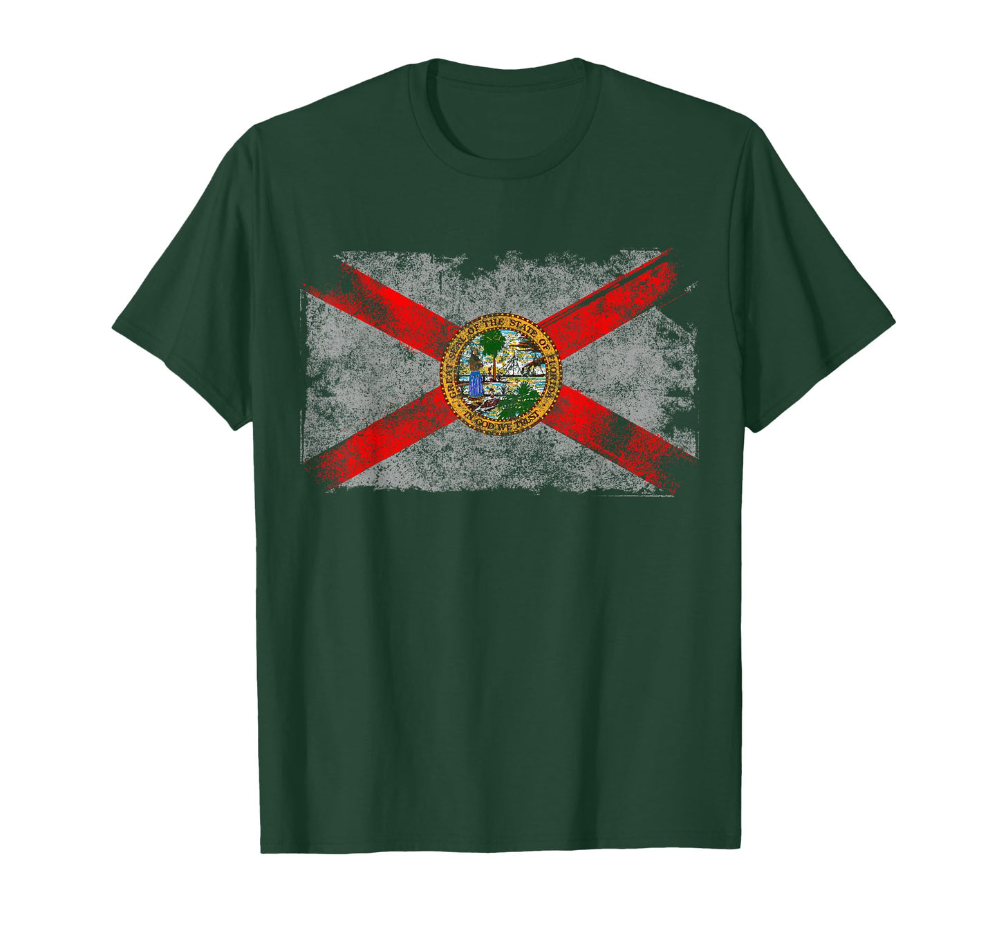 Distressed Vintage Retro USA Patriotic FL State Florida Flag T-Shirt