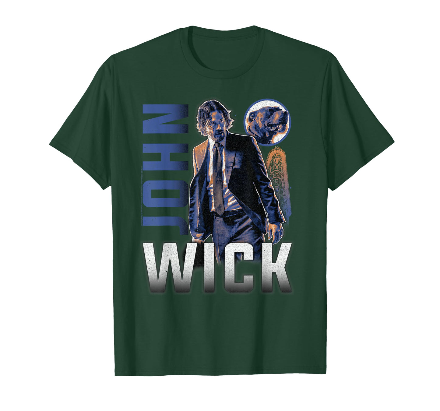 John Wick Modern Logo with John and Dog Action Movie Men Women T-Shirt
