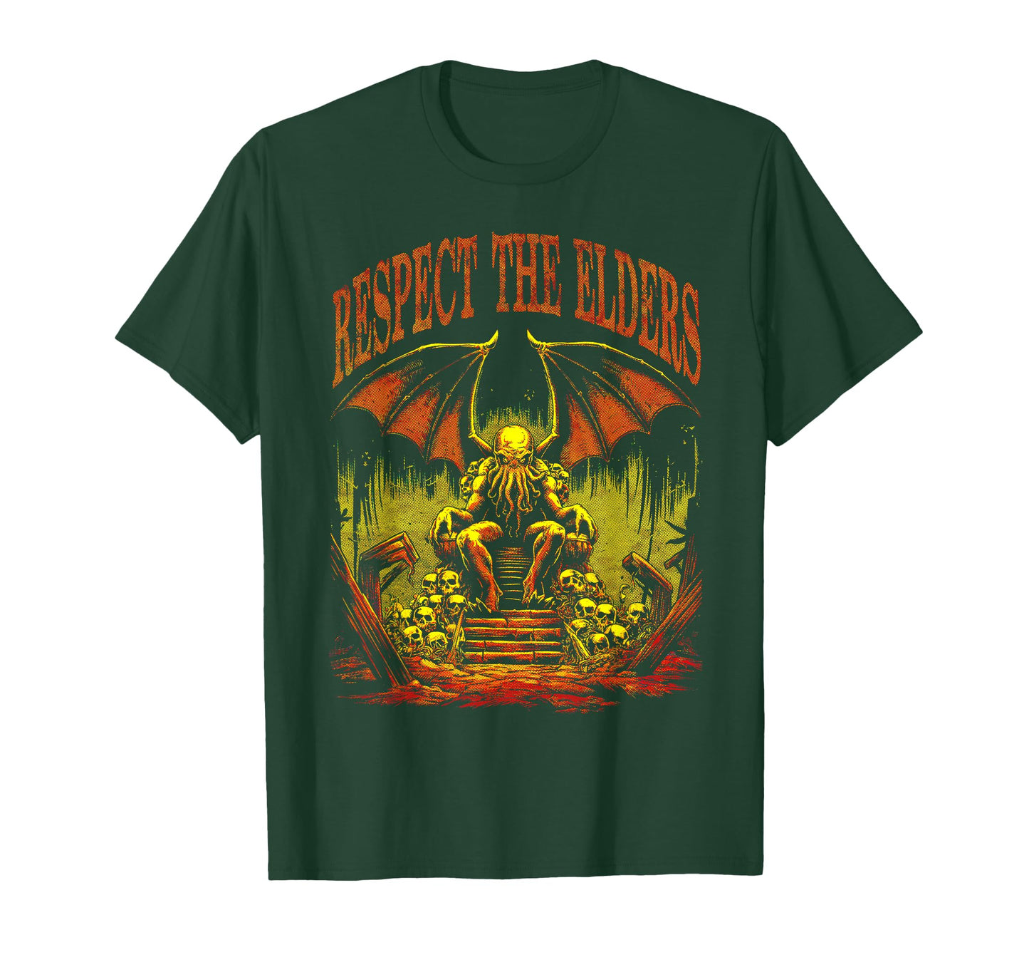 Cthulhu, Respect for The Elders Gothic Daemonic Horror Cthulhu T-Shirt
