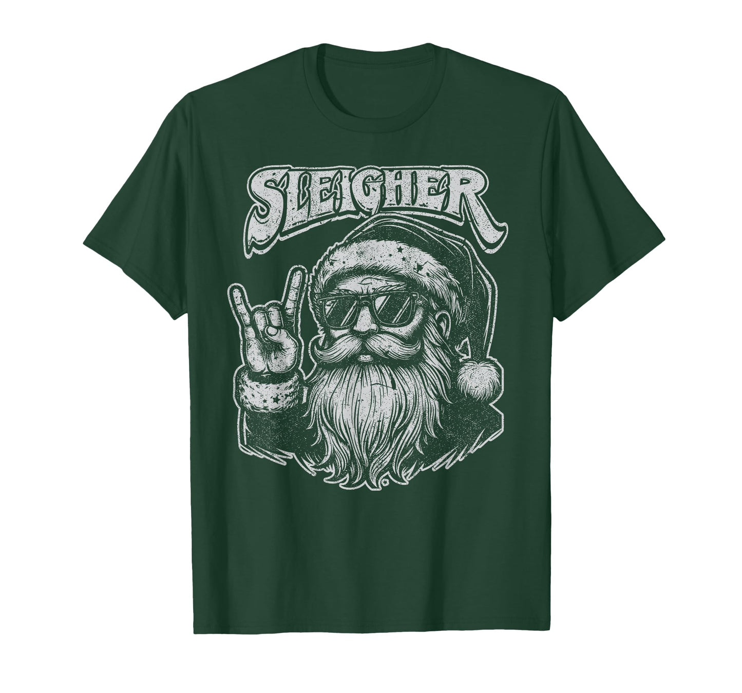 Christmas Sleigher Santa Rock Xmas Rocker Men Women Kids Boy T-Shirt