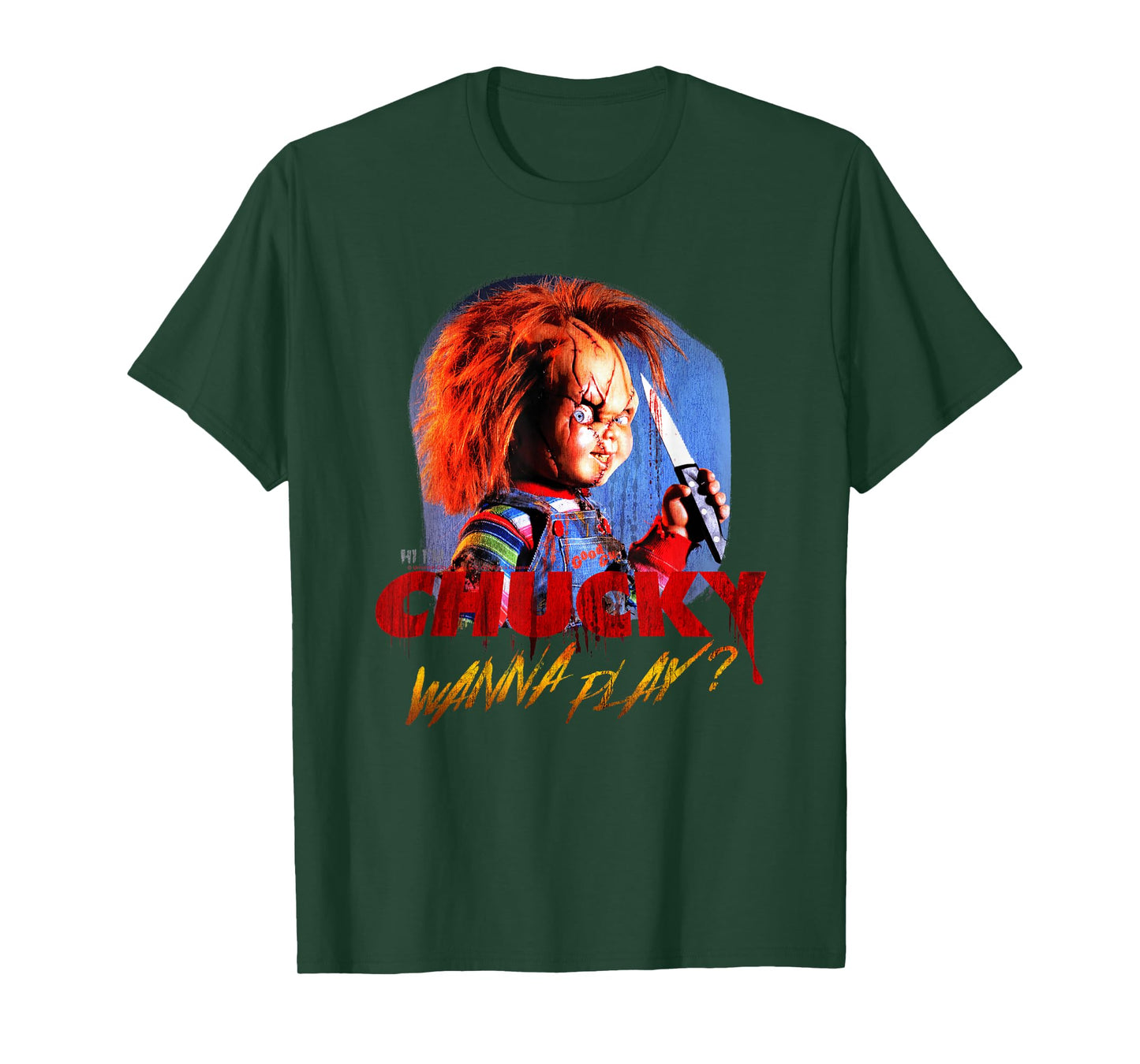 Child's Play Chucky Wanna Play Creepy Portrait T-Shirt Small
