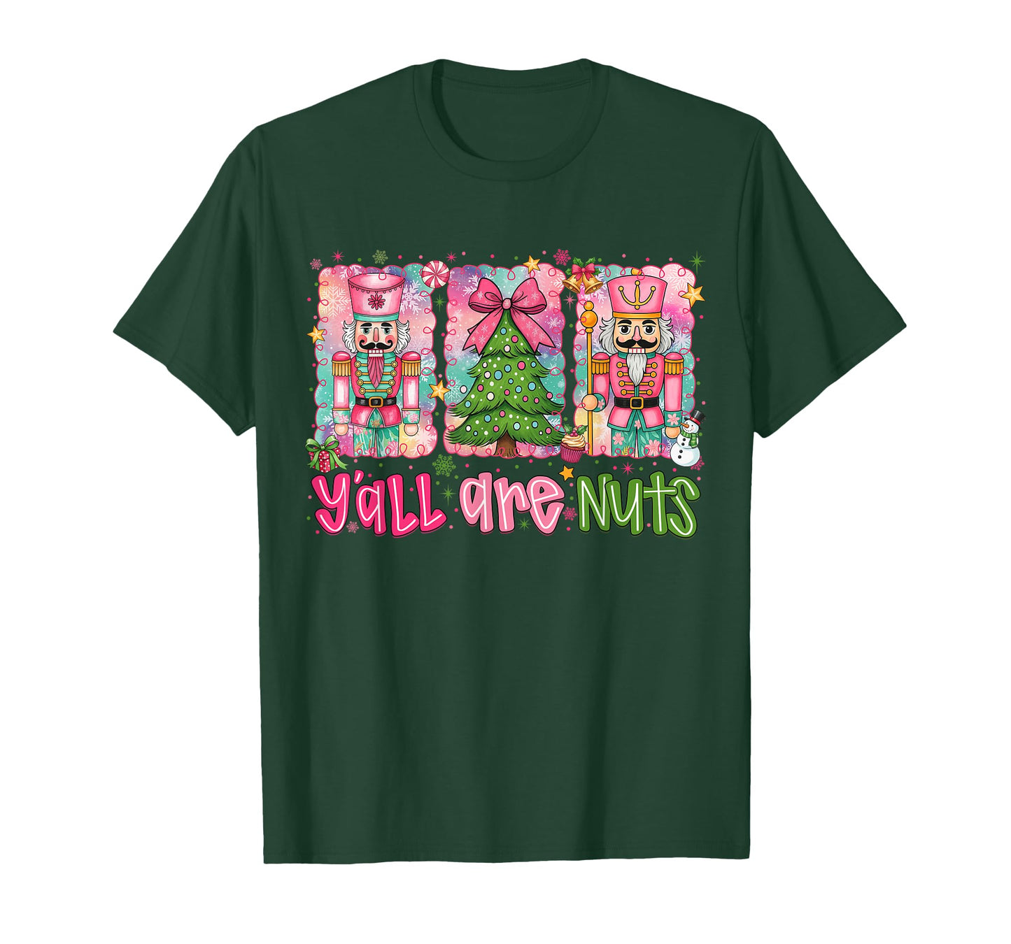 Y'all are Nuts Nutcracker Merry Christmas Funny Xmas Pajamas T-Shirt