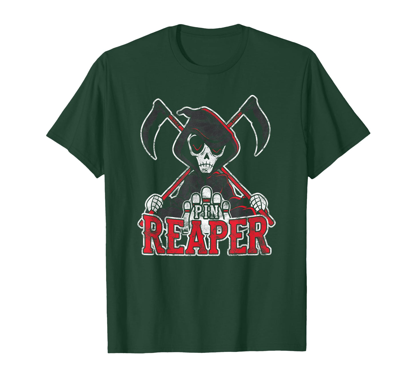 Grim Reaper Pin Reaper Bowling Halloween T-Shirt