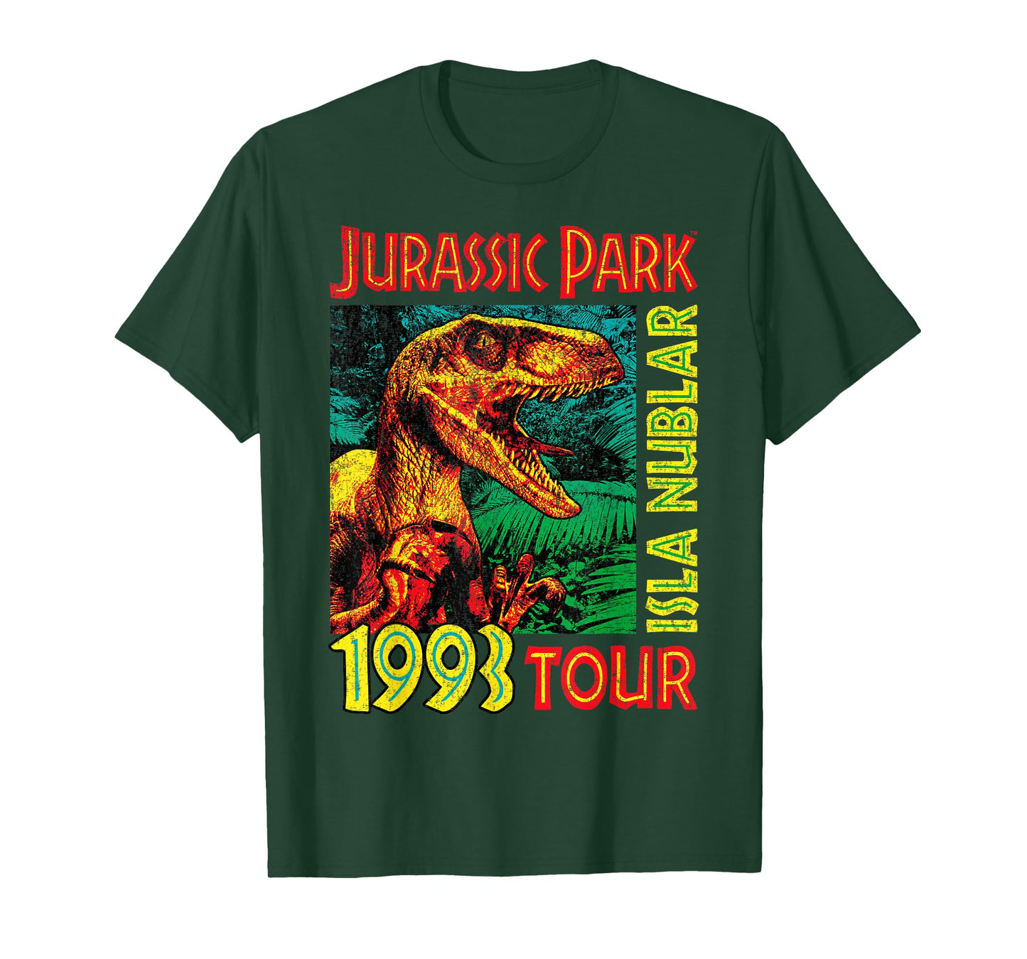 Jurassic Park Isla Nublar 1993 Tour Poster T-Shirt Small