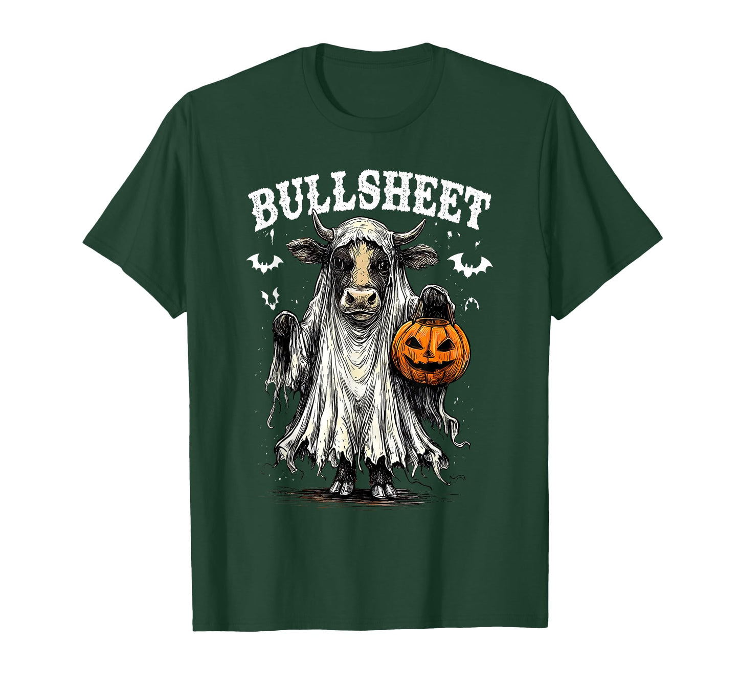 Bull Sheet Cow Halloween Spooky Heifer Ghost Bullsheet Funny T-Shirt